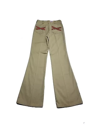 Vtg. Wrangler 70s 80s Wrapid Transit Khaki X-Long Embroidered Pants Men's 31X36 • $103.19