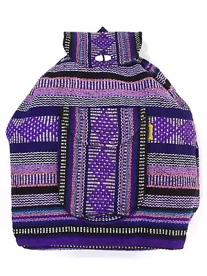 Authentic RASTA Bag Beach Hippie Baja Ethnic Backpack Made In Mexico 27 • $17.95