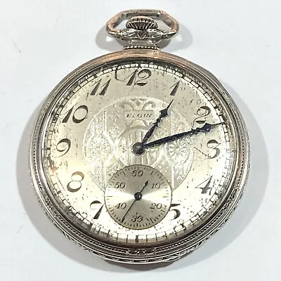 Elgin Pocket Watch 14k Gold Filled Case 12s 17j Circa 1926 • $57