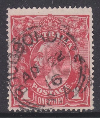 $13.85 • Buy KGV Heads Single Wmk 1d Red Die 1 Used *POSTMARK* SG 21c (9E8)