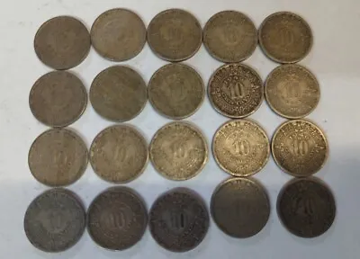 OLD MEXICAN COIN LOT - 1936-1946 - 20 Coins - 10 CENTAVOS - Lot #F • $24.99