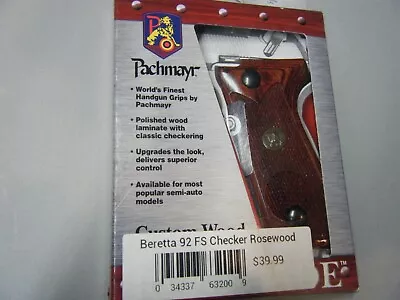 PACHMAYR RENEGADE CUSTOM WOOD LAMINATE GRIPS FOR Beretta 92FS Rosewood 63200 • $14.95