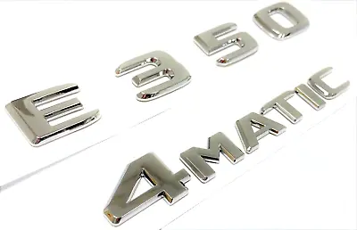 #2 Chrome E350+4matic Fit Mercedes E350 Rear Trunk Emblem Badge Nameplate Decal • $22.99