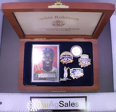1997-W Jackie Robinson Legacy Set Card Pin US $5 Gold Coin XTRA PINS NO PATCH • $699