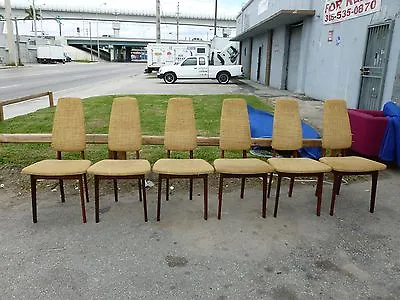 Rare 6 Helge Vestergaard Jensen Danish Modern Rosewood Dining Chairs Circa 1956  • $4800