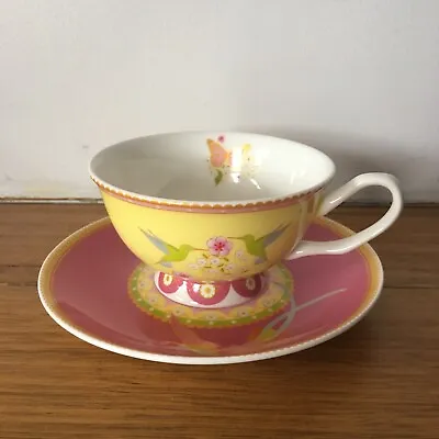 Maxwell Williams Cashmere Enchante Antoinette Tea Cup And Saucer Yellow & Pink • $39.95