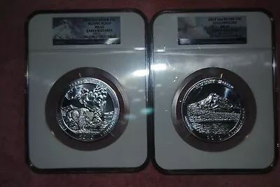 2010 NGC America The Beautiful 5 Ounce Mount Hood/Yellowstone Labeling Errors • $650