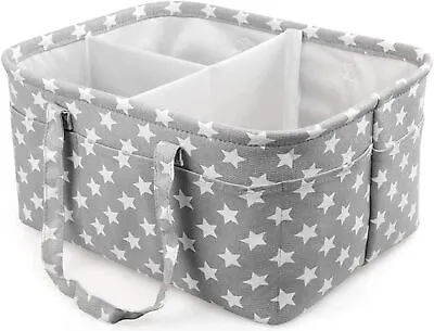 Baby Nappy Caddy Portable Nursery Organizer Storage Basket For Babies • £11.26