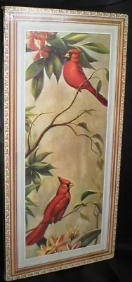 Vintage Harnett Cardinals Print On Pressboard 8  X 17  Sold As Is • $14.50