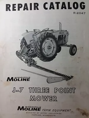 Minneapolis Moline J-7 Three-Point Tractor Implement Sickle Mower Parts Manual • $62.99