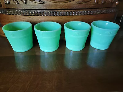 Martha Stewart MBM Jadeite Oak Bucket Votive Candle Holders - Set Of 4 • $74.99