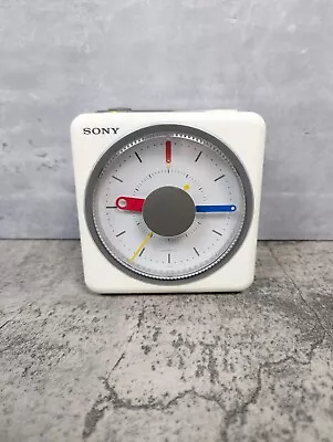 Vintage Sony CUBE CLOCK ICF-A10W AM/FM Radio Alarm Tested Fully Functional Japan • $94.95