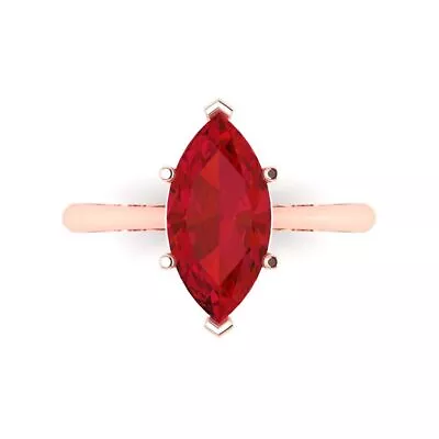 2.50 Ct Marquise Cut Tourmaline Stone Wedding Bridal Promise Ring 14k Rose Gold • £279.23