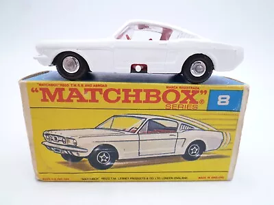 VINTAGE MATCHBOX LESNEY No.8e FORD MUSTANG IN ORIGINAL HTF BOX 1966 • $11.82