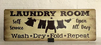 £6.99 • Buy Laundry Room Wash Dry Fold Repeat Rustic Metal Sign