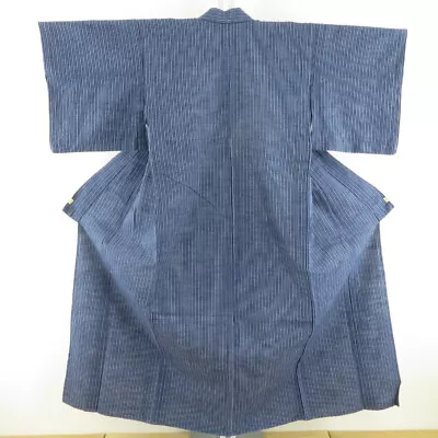 Yukata Kimono Cotton Striped Pattern Navy 58.3inch Women's • £74.32