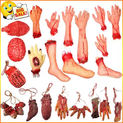 Fake Bloody Severed Foot Arm Hand Halloween Decoration Prop Scary Body Parts • £4.32