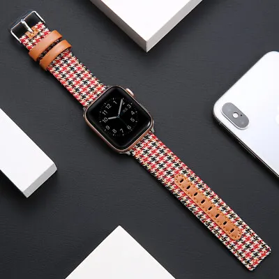 $17.99 • Buy Nylon Leather Apple Watch Band Strap For IWatch Series SE 6 5 4 3 2 38/40 42/44