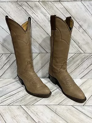 Justin VTG Women Soft European Elk Leather Western Cowboy Boots USA Made Sz 5D • $59.77