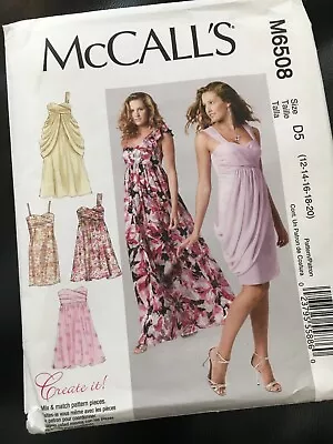 McCall's 6508 Sweetheart Empire Waist Dress Sewing Pattern Maxi Uncut Sizes 4-12 • $9.95