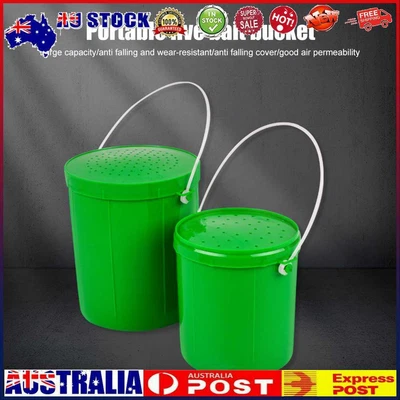 $10.29 • Buy Fishing Bait Bucket Breathable Worm Lures Container Portable Handle Fishing Gear