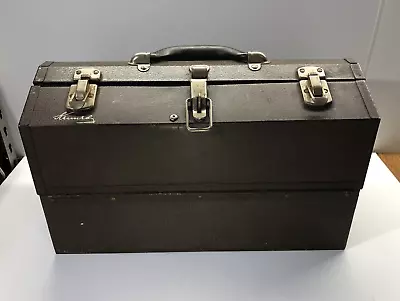 Vintage Kennedy Toolbox 1017 Brown Green Cantilever Machinist Tool Tackle Box • $59.99