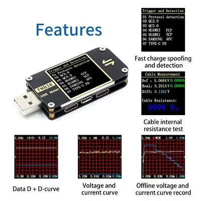 USB LCD Digital Power Meter Voltage Capacity Current Tester Ammeter Voltmeter • $24.56