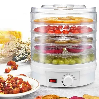 Portable Electric Food Dehydrator 5 Tray Fruit Meat Beef Dryer Preserver Machine • £20.99