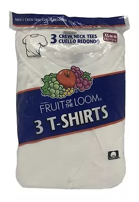 Vintage 90s Fruit Of The Loom 3 Pack White Crewneck Shirt 90's Dead Stock Sz XL • $39.99