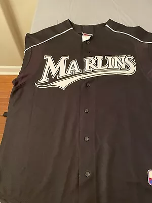 Vintage Majestic Florida Marlins Jersey Mens XL Black Short Sleeve Made In USA • $25.88