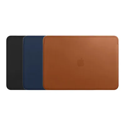 Genuine Apple Leather Sleeve Case For Macbook Pro 13  Inch - Black Blue & Brown • £39.99