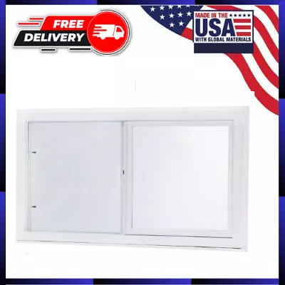 31.75 In. X 15.75 In. Left Hand Single Sliding Vinyl Window With Dual Pane • $110.38