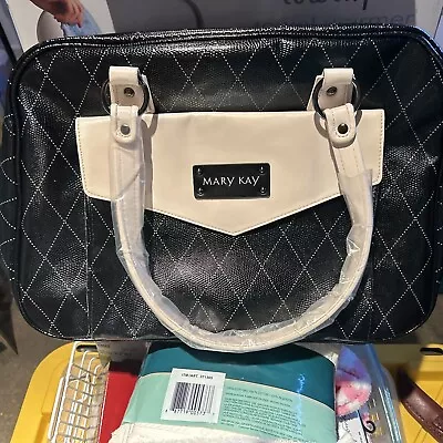 NEW MARY KAY Tote Bag Black Cream Starter Kit Consultant Travel Case Organizer • $16