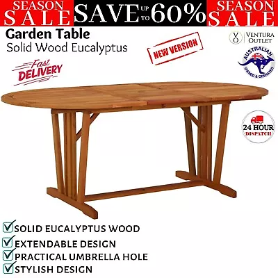 Solid Wood Eucalyptus Garden Table Outdoor Dining Table Patio Furniture VidaXL • $407.57