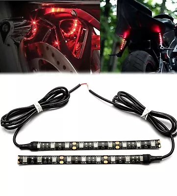 2pc 6  Red LED Motorcycle Turn Signal & Brake Tail Light Strip Kit For Bikes • $19.90