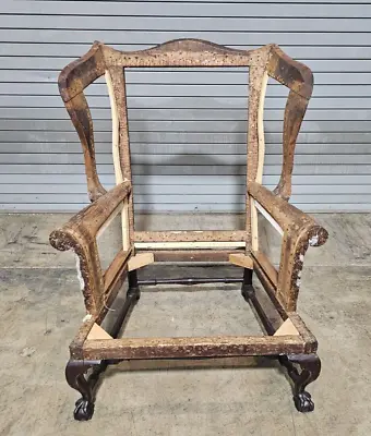 18th Century Massachusetts Chippendale Mahogany Easy Chair C. 1775 Ball & Claw • $3999
