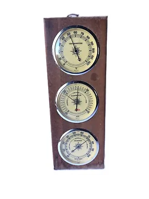 Vintage Sunbeam Weather Station Thermometer Barometer & Hygrometer -With Key! • $25