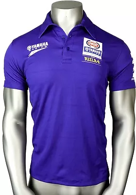 Official Mens Yamaha Racing PATA WorldSBK Rizla Motorsport Polo Shirt Royal Blue • £14.99