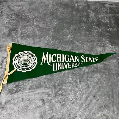 Vintage Michigan State University Spartans Felt Pennant Banner • $24.97