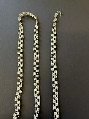 Vintage Diamanté Claw Set Double Crystal Trimming 63 Cms • £12