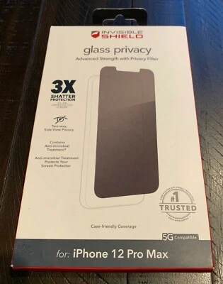 $14.99 • Buy ZAGG InvisibleShield Glass Privacy Screen Protector IPhone 12 Pro Max 6.7 