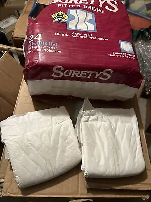 Sample Of 2 Vintage Suretys Plastic Medium Adult Diapers • $14.99