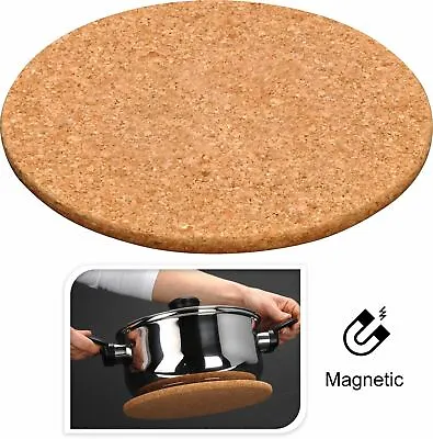 £3.99 • Buy Magnetic Cork Trivet | 21cm Round Magnetic Cork Trivet Heat Resistant Coaster