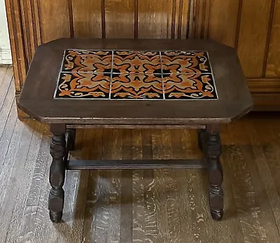$800 • Buy Antique Taylor California Mission Arts & Crafts Style Tile Top Side Table Floral