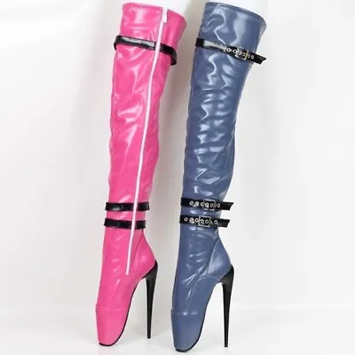 Sexy Over Knee Ballet Boots 18cm High Heel Sexy Crossdressing Fun High Heels Sz • $139.90