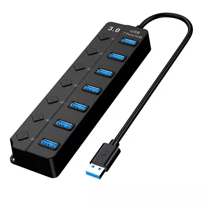 7-Port USB 3.0 Hub (FS25) High Speed 5Gbps Compact Expansion Splitter W/ Switch • $16.95