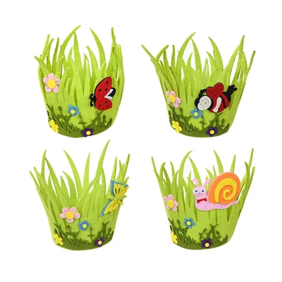 £4.46 • Buy Charming Felt Easter Basket, Easter Eggs, Bucket, Centerpieces, Easter