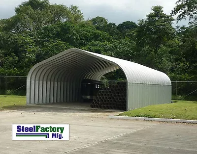 Steel Factory Do It Yourself Carport P-series 30x30x15 Pitched Roof Building Kit • $7950