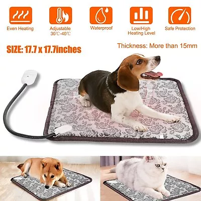 Electric Pet Heating Pad Warmer Heater Bed Heated Mat Dog Cat Blanket Waterproof • $24.91