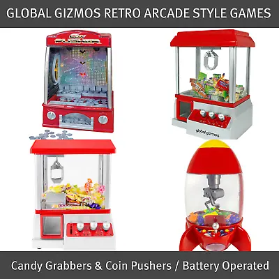Global Gizmos Retro Arcade Style Games / Candy Grabbers & Coin Pusher • £27.99